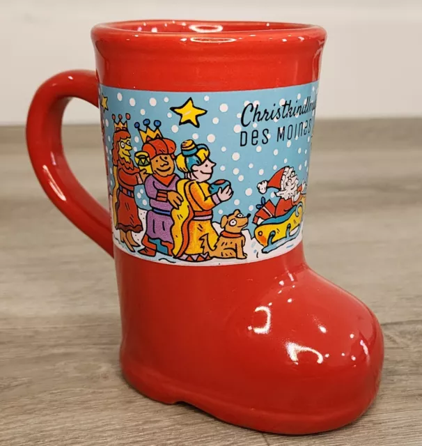 ChristkindlMarket 2016 DES MOINES Red Boot Mug Cup Holiday Christmas Winter EUC