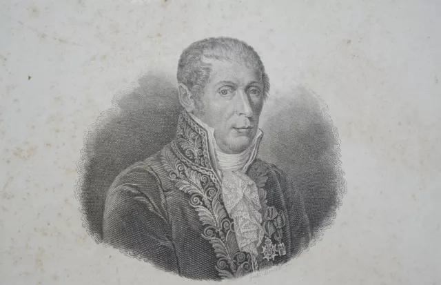 Incisione su rame ritratto Alessandro Volta prima metà Ottocento Gaetano Bonatti