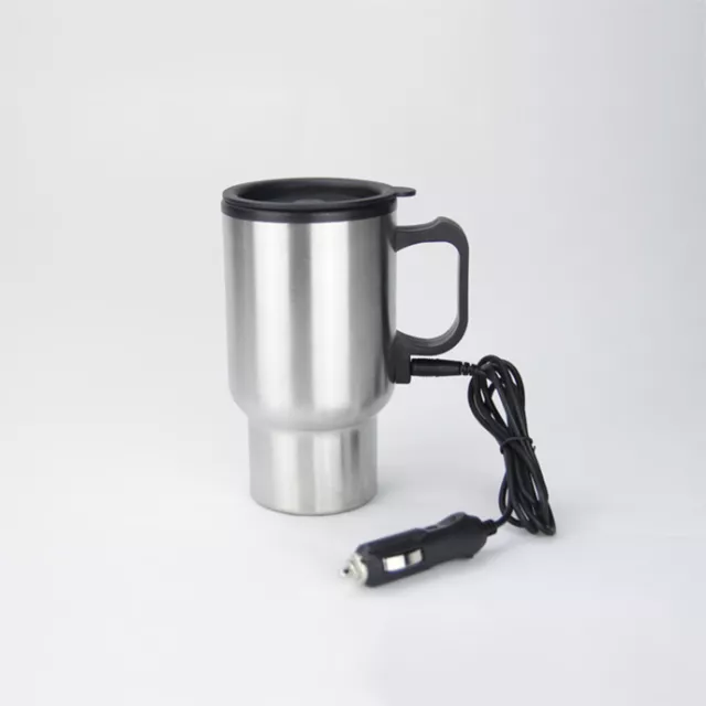 Coffee Heated Mug 450Ml Travel Car Based Heating Stainless Steel Cup Kettle 12V 8