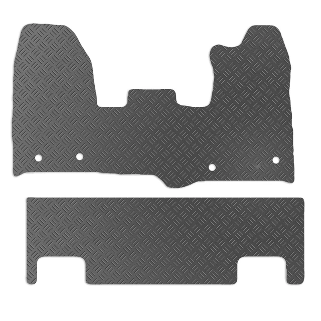 TAILORED RUBBER VAN Cab Floor Mats FOR Ford Transit Custom Double Cab