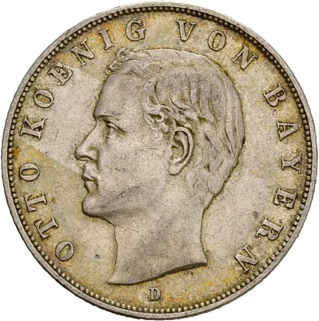 Künker: Bayern, Otto, 3 Mark 1909 D, Silber