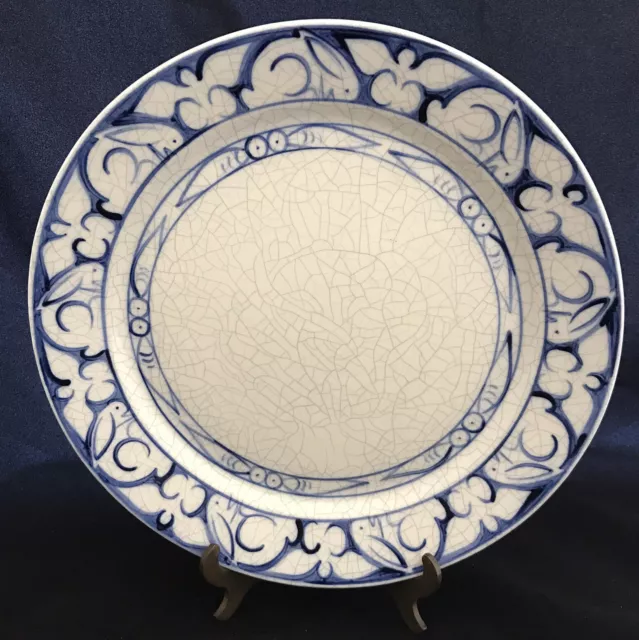 Potting Shed Rabbit 9 3/4” Dinner Plate Blue Bunny Crackle