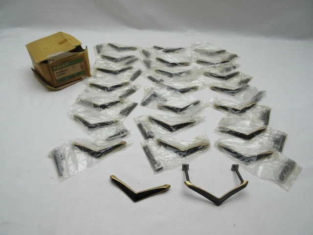 22 boutons de porte tiroir de porte vintage rétro Lilly 8360 laiton noir laiton neuf dans son emballage d'origine