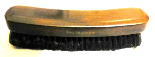 1 vintage Reine Noturborsten Shoe Brush Brown Wood color black bristles