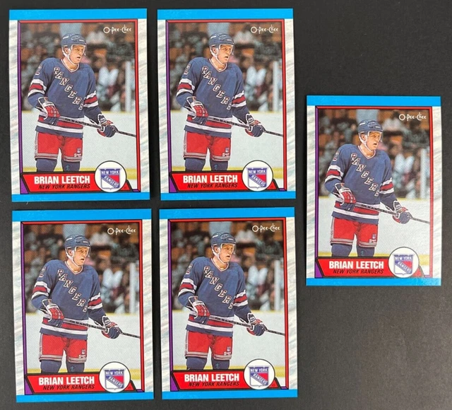 89-90 O-PEE-CHEE OPC BRIAN LEETCH #136 LOT OF 5 - rookie card - mint ...