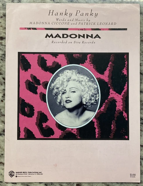 MADONNA HANKY PANKY Sheet Music Songbook! USA Edition! Piano Vocal Guitar