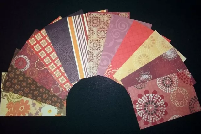 LUXE ~ 12 Patterned Scrapbooking/Cardmaking Papers -15cm x 10cm (6"x 4")