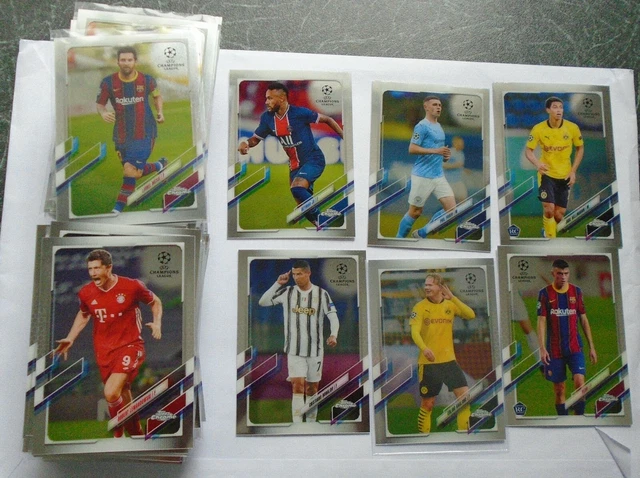 Topps uefa cromo 2021 100 carte set base messi ronaldo haaland un sacco di rookie