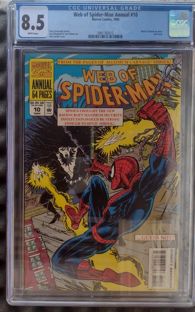 Web of Spider-Man Annual #10 CGC 8.5 White Pages. 1994 Black Cat App. Last issue