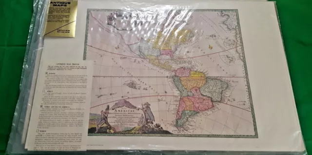 (4) Vintage Hammond Wall Maps-Europe Americas Africa World-Lithographs NYPL 3