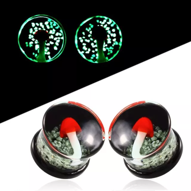 Glass Expander Earrings - Ear Gauges Stretchers Body Piercings Jewelry 1 Pair