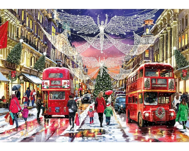 Wentworth Wooden Jigsaw Puzzle - Regent Street (Christmas)  500 Pieces