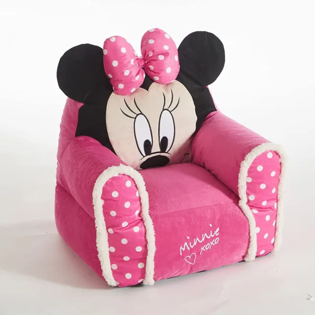 Silla Disney Minnie Mouse Bean Bag con adorno sherpa edades 3+