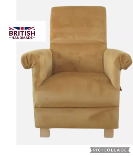 Plain Mustard Fabric Adult Chair Velvet Fabric Armchair Accent Lounge Ochre New