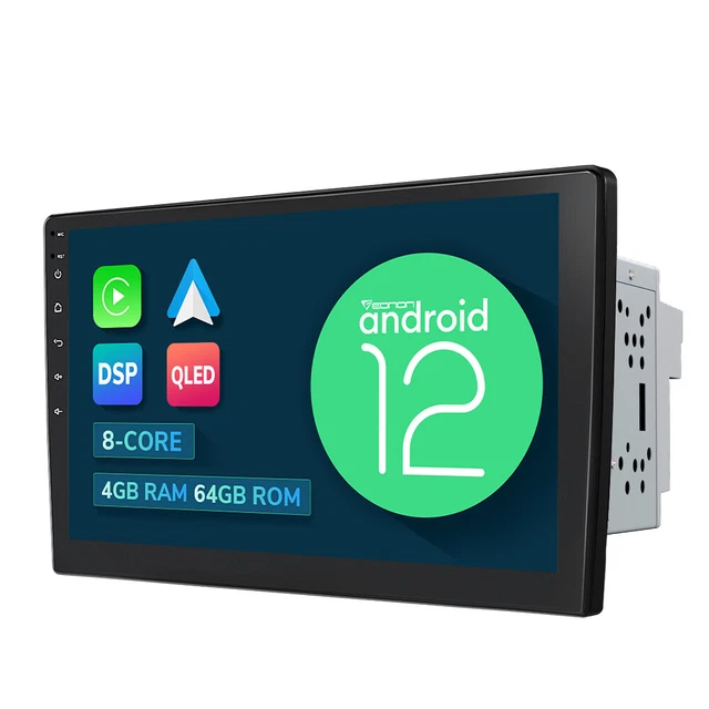 Android 12 4+64GB Double 2Din 10.1" QLED Car Stereo Radio GPS Navigation CarPlay