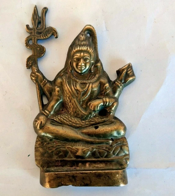 OLD VINTAGE Brass Hindu God lord Shiva Statue figurine collectible