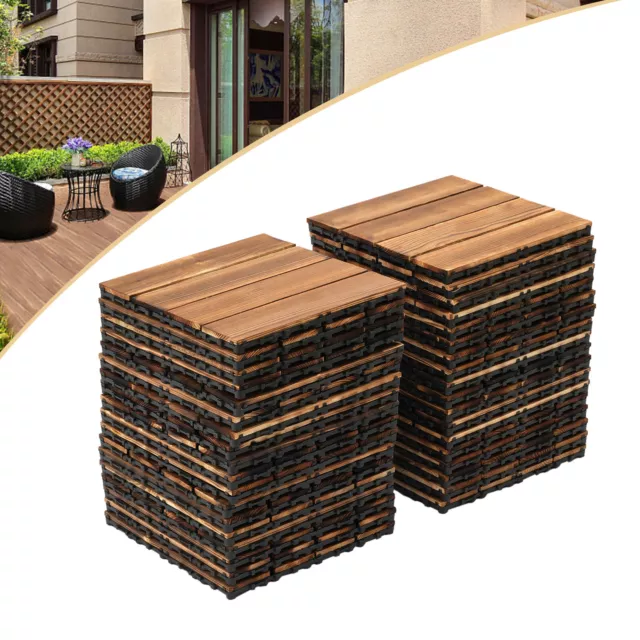 36 piezas azulejos de cubierta entrelazados patio madera adoquines exteriores antideslizantes