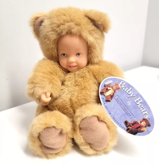 Vintage 1998 Anne Geddes Baby Bears Bean Filled Collection Plush With Tags