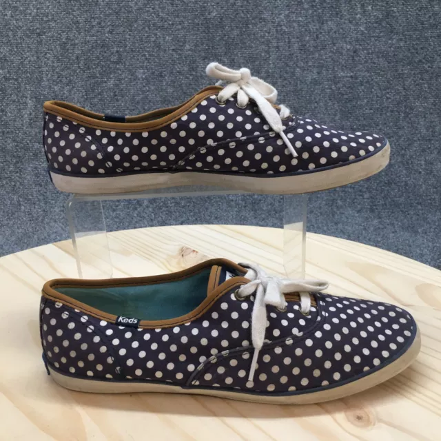 Keds Sneakers Womens 8.5 Blue Polka Champion Lace Up Casual Canvas WF46400M