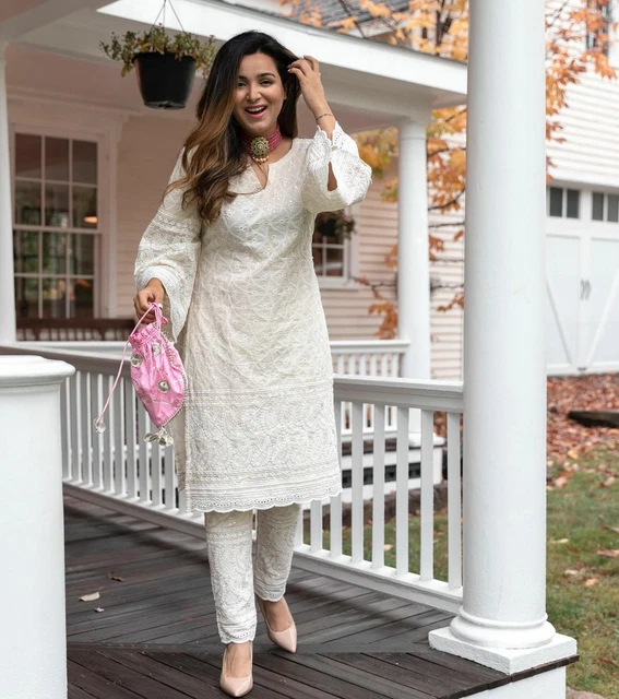 Set Donna Designer Palazzo Kurta Cucito Salwar Kameez Bellissimo Pentola Kurti