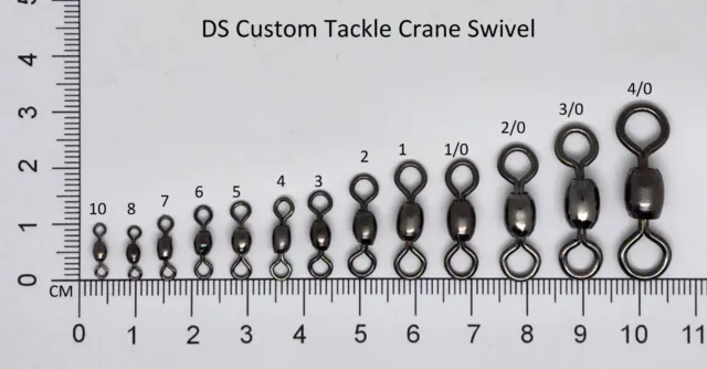 Crane Swivels  12 pcs  4/0 to  8 fishing swivel line connector