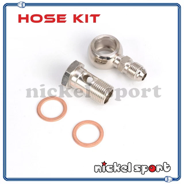 MAMBA 6AN To M18x1.5 Turbo Water Coolant Banjo Bolt Kit For Garrett T4, T04E, RB25