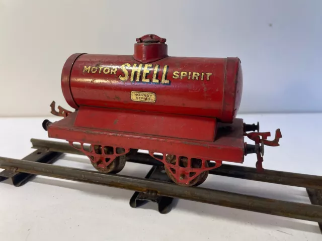 Hornby Series Tinplate- 1922 Early Shell  'Motor Spirit' Tank Wagon- O Gauge