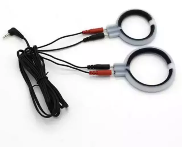 Electro Estim Tens Toning 2 Conductive Rings And Leads ! Uk Seller