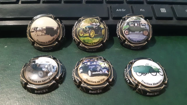 Capsule de champagne Doury Philippe 9- Tracteurs, verso blanc Massey Fergusson TEF 1956 côte et valeur