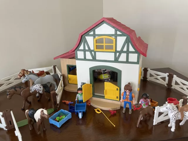 PLAYMOBIL COUNTRY PONY Farm Stable LARGE Lot Figures Barn Horse Fence &  More $64.00 - PicClick