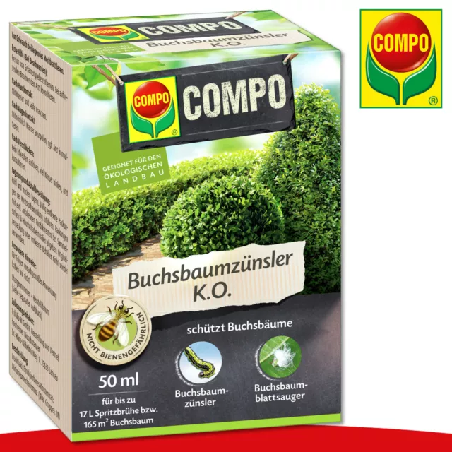 COMPO BIO 50ml Buchsbaumzünsler K.O. Buxus Bekämpfung Hecke Garten Spritzmittel