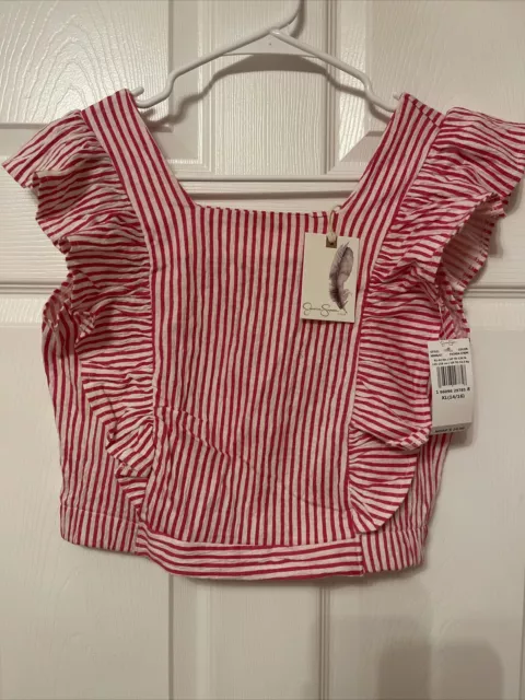 NWT Jessica Simpson girls fuchsia stripe blouse size 14/16 (XL)