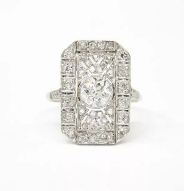 2.7Ct Art Deco Style Victorian lab Created Diamond Engagement 925 Silver Ring 3