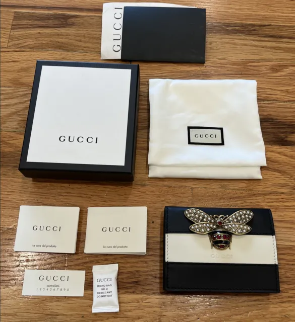$3.2k Gucci Broadway Red Leather Pearl Bee Crossbody Mini Bag