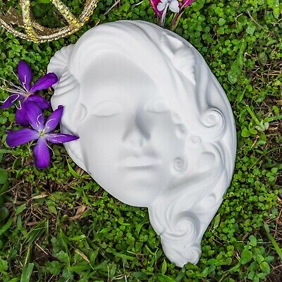 Máscara de sirena Seashell 8,5" EN STOCK bisque de cerámica listo para pintar cerámica