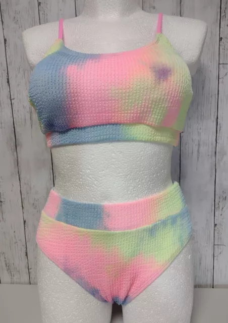 Damen Bikini Set CUPSHE Tie-Dye Muster Texturiertes Gestrick Gr. S 38, M 40/42