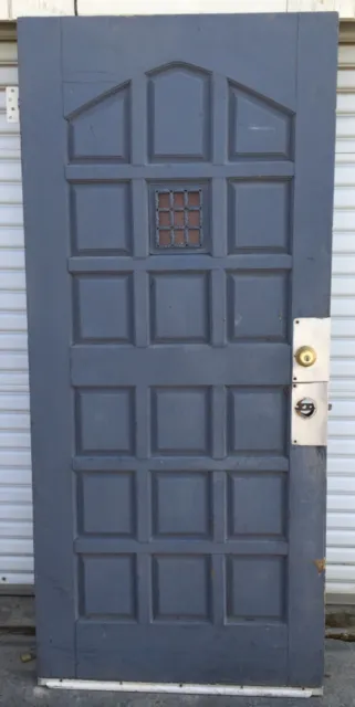 Vintage Church Door 12 Pane Door Solid Wood Speakeasy Peekhole Window we ship$$