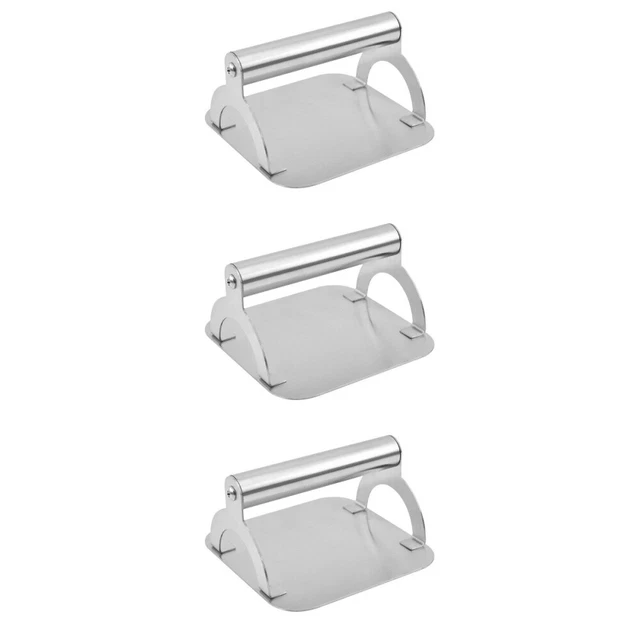 3x pressa hamburger quadrata in acciaio Patty Maker pressa per hamburger a griglia