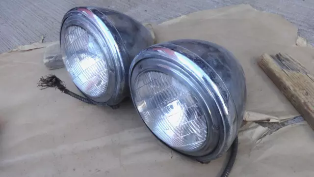 1933 Chevy Master HEADLIGHT ASSEMBLIES Original pair SEALED BEAM CONVERSION