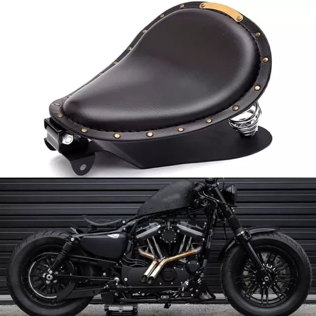 Motorrad Solo Sitz Solositz Leder 3" Für Harley Sportster XL 883 1200 48 Dyna