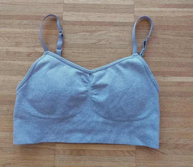 Seamless Sport BH XS H&M gefütterte Cups Rosa Beige Unterwäsche Sport-BH bequem