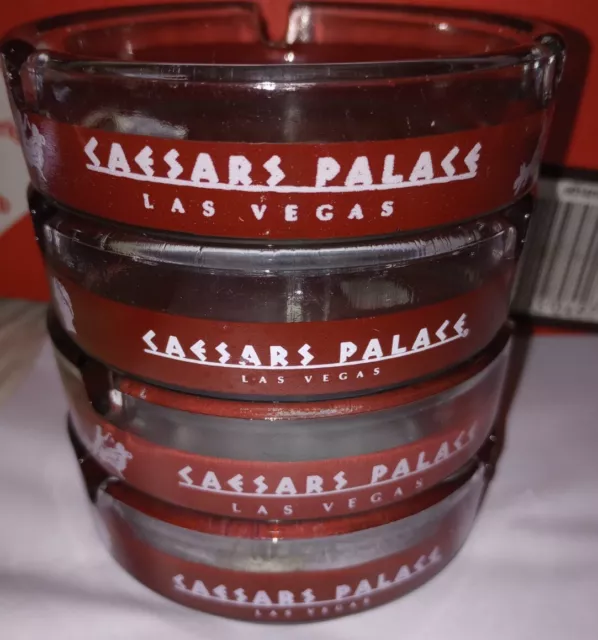 Four Vintage Caesars Palace Casino  Las Vegas 1970s Glass Ashtrays 2