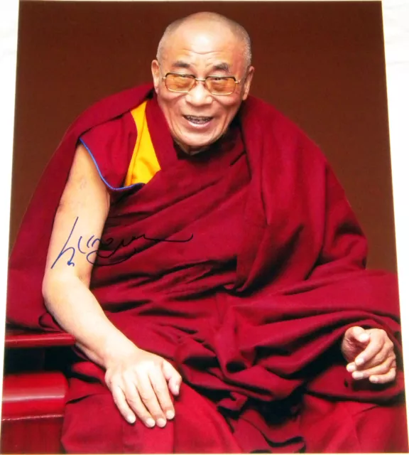 His Holiness Tenzin Gyatso, 14Th Dalai Lama Hand Signed Rare 16X20 Photo W/Proof