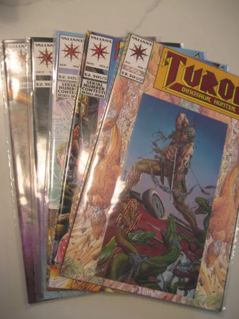 Valiant's Turok Dinosaur Hunter #'s 1(Foil Cover),2,3,4,5