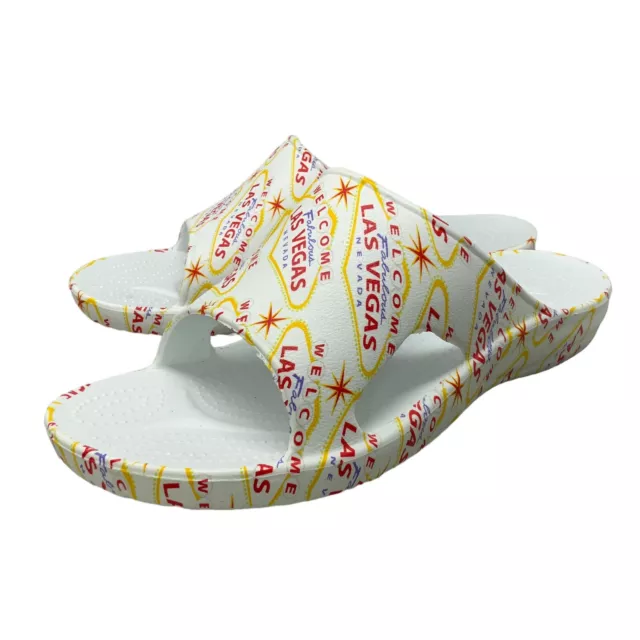 Dawgs Las Vegas Nevada Slides Mens White Logo Red Size 8