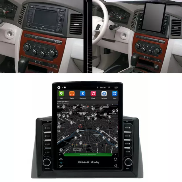 Radio estéreo vertical de 9,7 pulgadas navegación GPS para Jeep Grand Cherokee 2004-2007