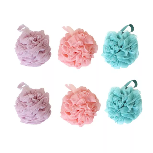 6 Pcs Badezimmerzubehör Badepeeling Mesh-Pouf-Dusche Groß