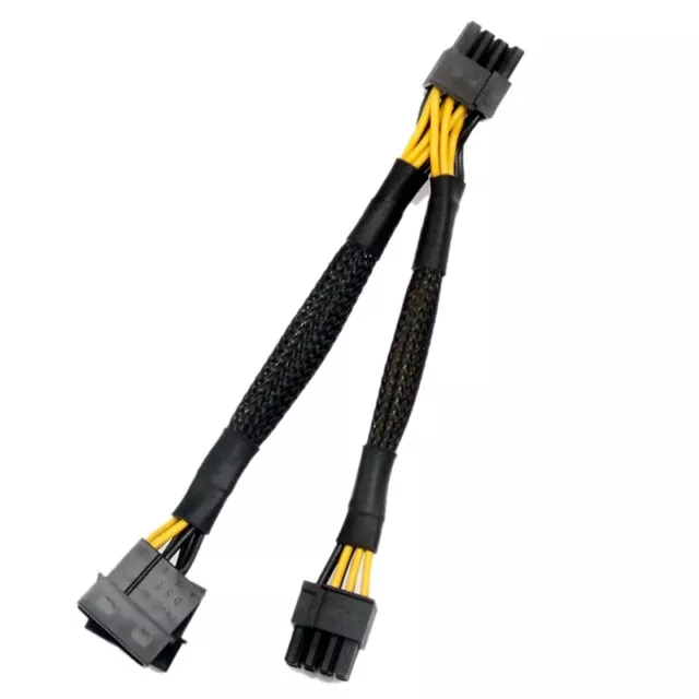 Dual 4Pin IDE Molex to GPU Dual 8Pin(6+ 2)Pin  Supply Cable PCI-E PCI5913