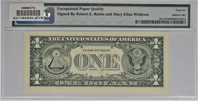 1995 $1 Federal Reserve Star Note New York Fr1921-B* Pmg66 Gem Unc Epq Autograph 2