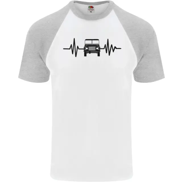 T-shirt da baseball da uomo 4x4 Heart Beat Pulse Off Roading 5